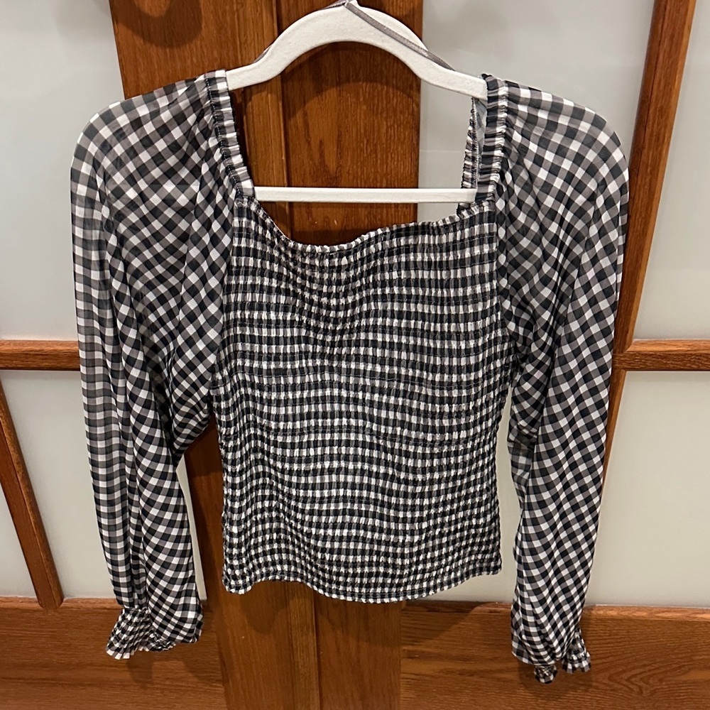 Anthropologie Checkered Black and White Blouse​​ - Picture 5 of 9